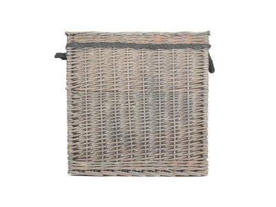 Basket, SIZE 3 GREY WASH SQUARE STORAGE BASKET