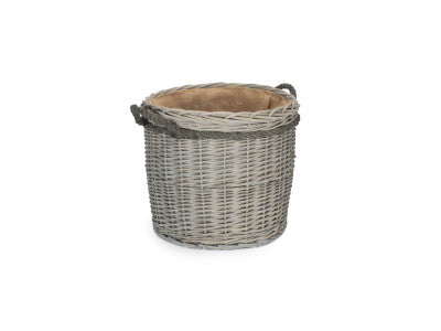 Basket, SIZE 1 GREY WASH ROUND STORAGE BASKET