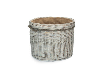 Basket, SIZE 2 GREY WASH ROUND STORAGE BASKET