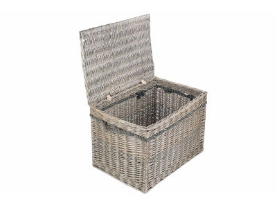 "Basket, 23" ANTIQUE WASH STORAGE HAMPER  - UNLINED"