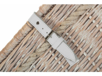 "Basket, 29" WHITE WASH STORAGE HAMPER"