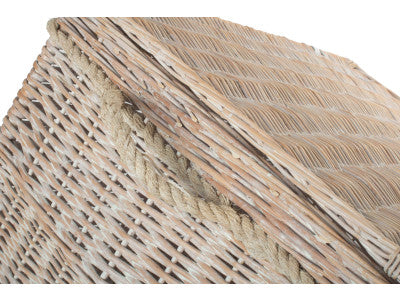 "Basket, 29" WHITE WASH STORAGE HAMPER"