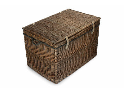"Basket, 29" ANTIQUE WASH STORAGE HAMPER"