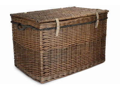 "Basket, 29" ANTIQUE WASH STORAGE HAMPER"