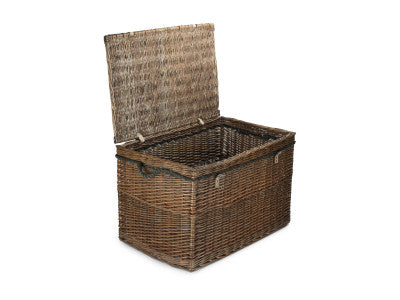 "Basket, 29" ANTIQUE WASH STORAGE HAMPER"