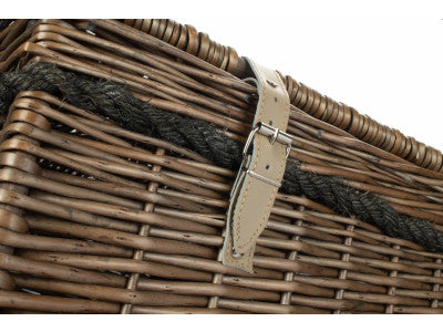 "Basket, 29" ANTIQUE WASH STORAGE HAMPER"