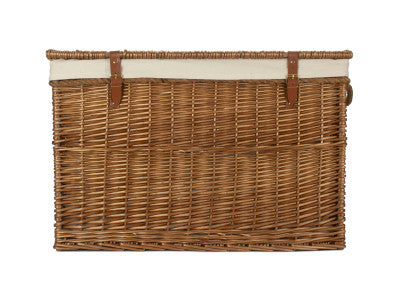 "Basket, 29" LIGHT STEAMED STORAGE HAMPER with WHITE LINING"