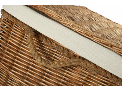 "Basket, 29" LIGHT STEAMED STORAGE HAMPER with WHITE LINING"