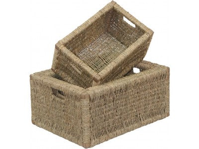 Basket, Set of 3 SEAGRASS STORAGE BASKETS 