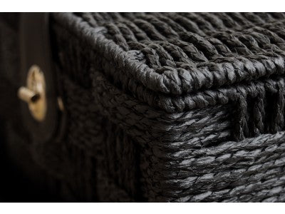 Basket, SMALL BLACK PAPER ROPE HAMPER