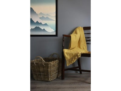 Basket, LARGE RECTANGULAR GREY RATTAN FLOOR STORAGE