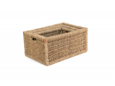 Basket, Set of 3 SEAGRASS STORAGE BASKETS 
