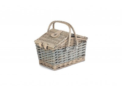 Basket, POPLAR ANTIQUE WASH SWING HANDLE HAMPER
