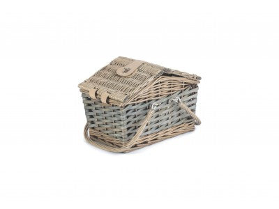 Basket, POPLAR ANTIQUE WASH SWING HANDLE HAMPER