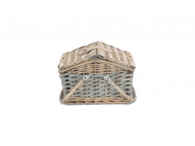 Basket, POPLAR ANTIQUE WASH SWING HANDLE HAMPER