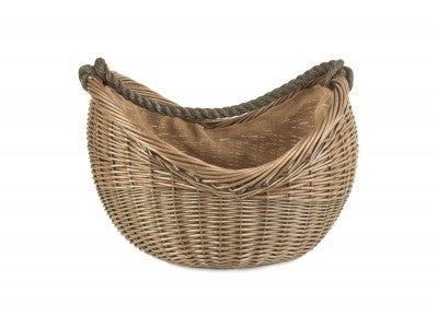 Basket, ANTIQUE WASH ROPE HANDLED CARRYING BASKET 