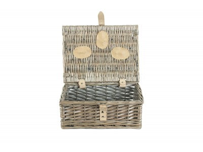 "Basket, 12" ANTIQUE WASH SPLIT WILLOW HAMPER"