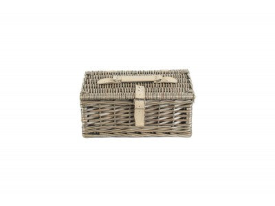"Basket, 12" ANTIQUE WASH SPLIT WILLOW HAMPER"