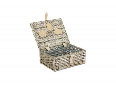 "Basket, 10" ANTIQUE WASH SPLIT WILLOW HAMPER"