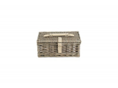 "Basket, 10" ANTIQUE WASH SPLIT WILLOW HAMPER"