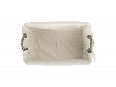 Basket, MEDIUM SHALLOW ANTIQUE WASH STORAGE BASKET with WHITE LINING