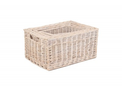 Basket, Set of 4 WHITE WASH STORAGE BASKETS 