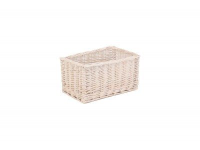 Basket, SMALL WHITE WASH STORAGE BASKET