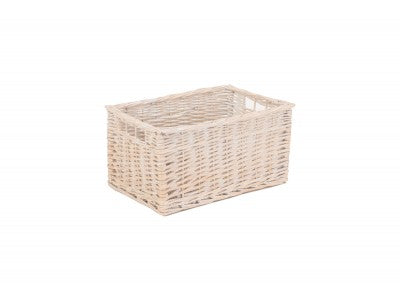 Basket, MEDIUM WHITE WASH STORAGE BASKET