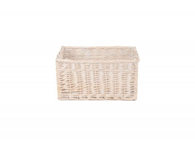 Basket, MEDIUM WHITE WASH STORAGE BASKET