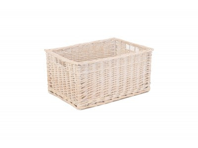 Basket, LARGE WHITE WASH STORAGE BASKET