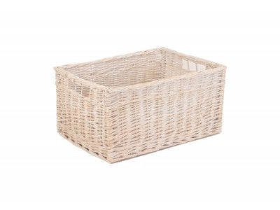 Basket, EXTRA LARGE WHITE WASH STORAGE BASKET