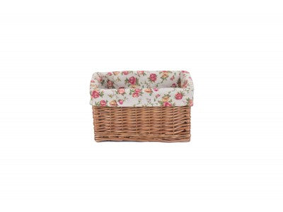Basket, SMALL DOUBLE STEAMED STORAGE BASKETS with GARDEN ROSE LINING