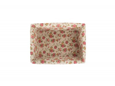 Basket, LARGE DOUBLE STEAMED STORAGE BASKETS with GARDEN ROSE LINING