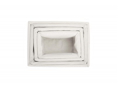 Basket, Set of 4 ANTIQUE WASH STORAGE BASKETS with WHITE LINING 