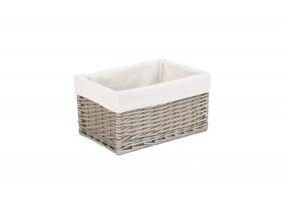 Basket, MEDIUM ANTIQUE WASH STORAGE BASKET with WHITE LINING