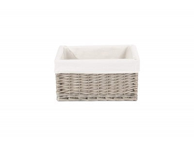 Basket, MEDIUM ANTIQUE WASH STORAGE BASKET with WHITE LINING