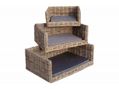 Basket, Set of 3 LUXURY RATTAN DOG SOFA BED 