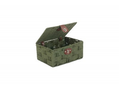 Basket, SMALL FOREST GREEN PAPER ROPE HAMPER