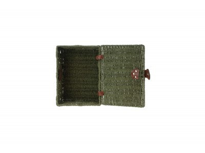 Basket, SMALL FOREST GREEN PAPER ROPE HAMPER