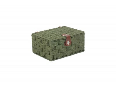 Basket, MEDIUM FOREST GREEN PAPER ROPE HAMPER