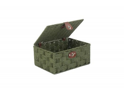 Basket, MEDIUM FOREST GREEN PAPER ROPE HAMPER