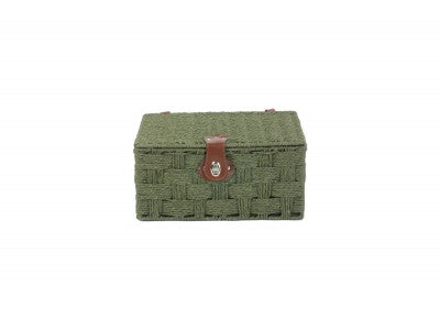 Basket, MEDIUM FOREST GREEN PAPER ROPE HAMPER