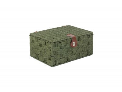 Basket, LARGE FOREST GREEN PAPER ROPE HAMPER