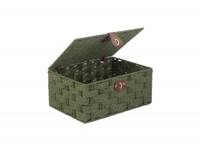 Basket, LARGE FOREST GREEN PAPER ROPE HAMPER