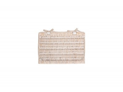 Basket, MEDIUM WHITE WASH FINISH STORAGE HAMPER with WHITE LINING