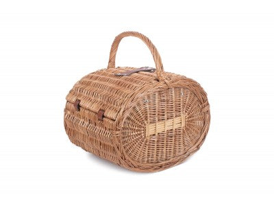 Basket, OVAL 4 PERSON GREEN TWEED HAMPER