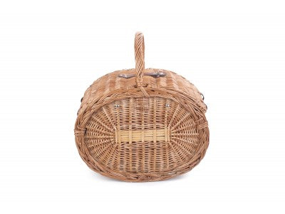 Basket, OVAL 4 PERSON GREEN TWEED HAMPER
