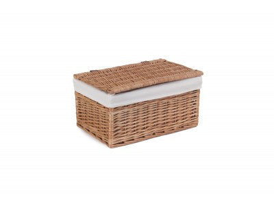 Basket, MEDIUM DOUBLE STEAMED STORAGE HAMPER with WHITE LINING