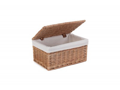 Basket, MEDIUM DOUBLE STEAMED STORAGE HAMPER with WHITE LINING