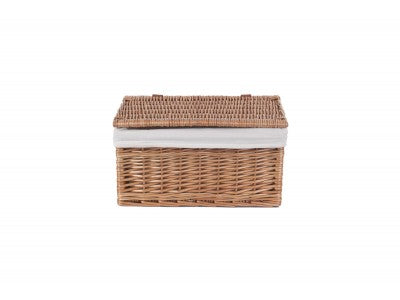 Basket, MEDIUM DOUBLE STEAMED STORAGE HAMPER with WHITE LINING